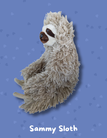 Sammy Sloth comfort toy calming therapeutic plush companion