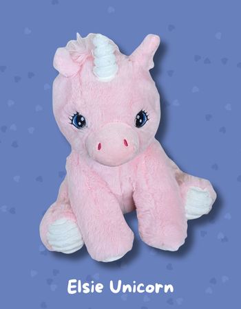 Elsie Unicorn comfort toy magical therapeutic plush for sick children